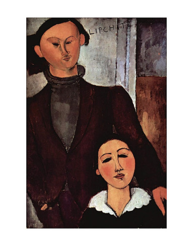 Portrait of Jacques and Berthe Lipchitz - Amedeo Modigliani Paintings
